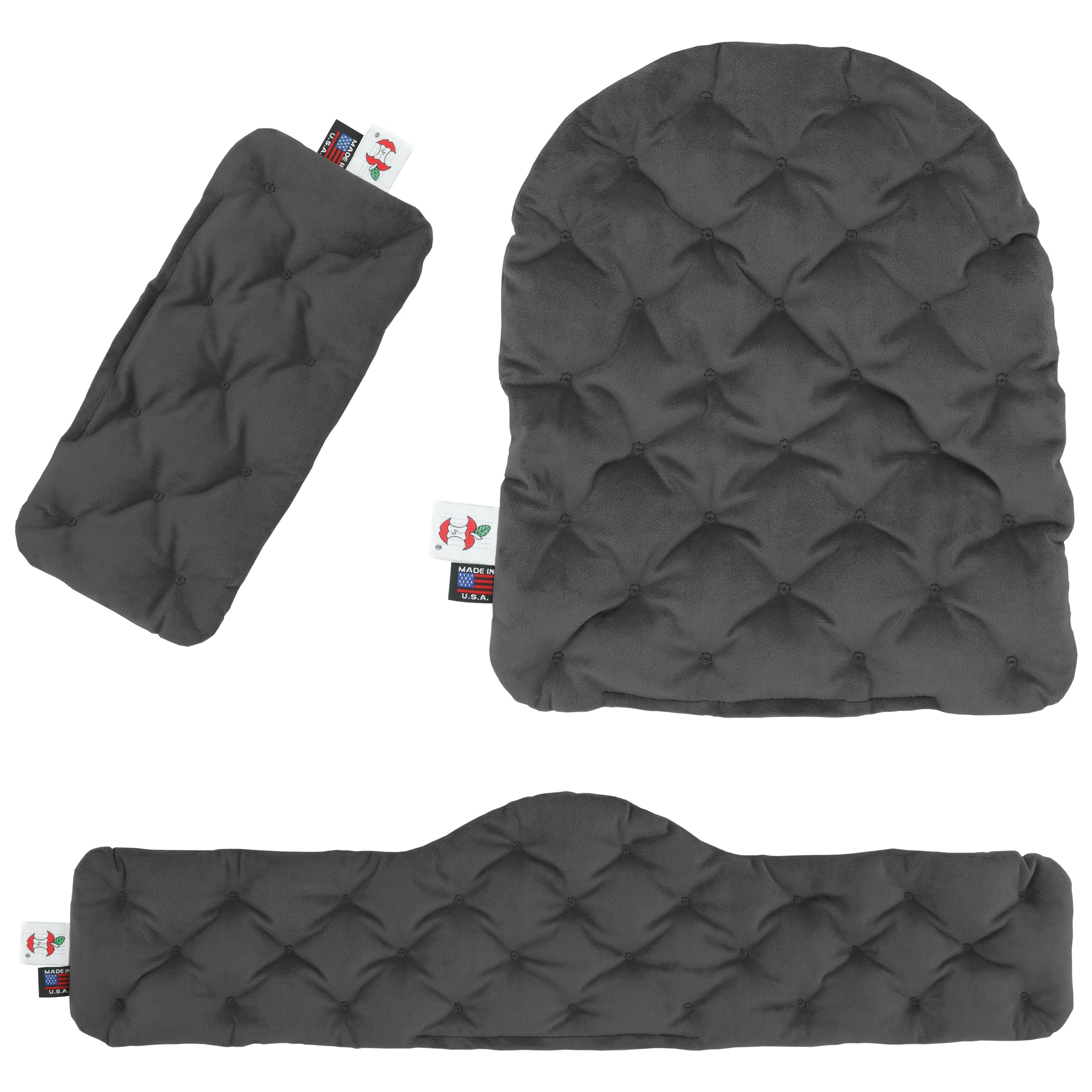 Tri-Core Cervical Support Pillow, White & MicroBeads Moist Heat Therapy Pack, Gray - Bundle