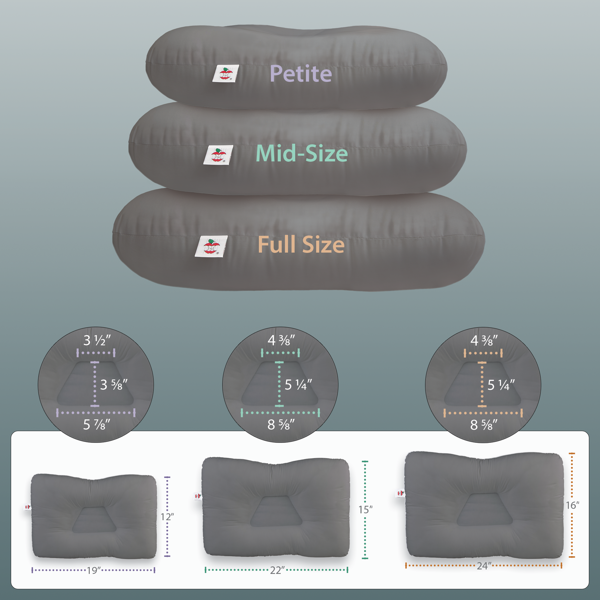 Tri-Core Cervical Pillow - Gray & Soft Comfort Hot & Cold CorPak Bundle