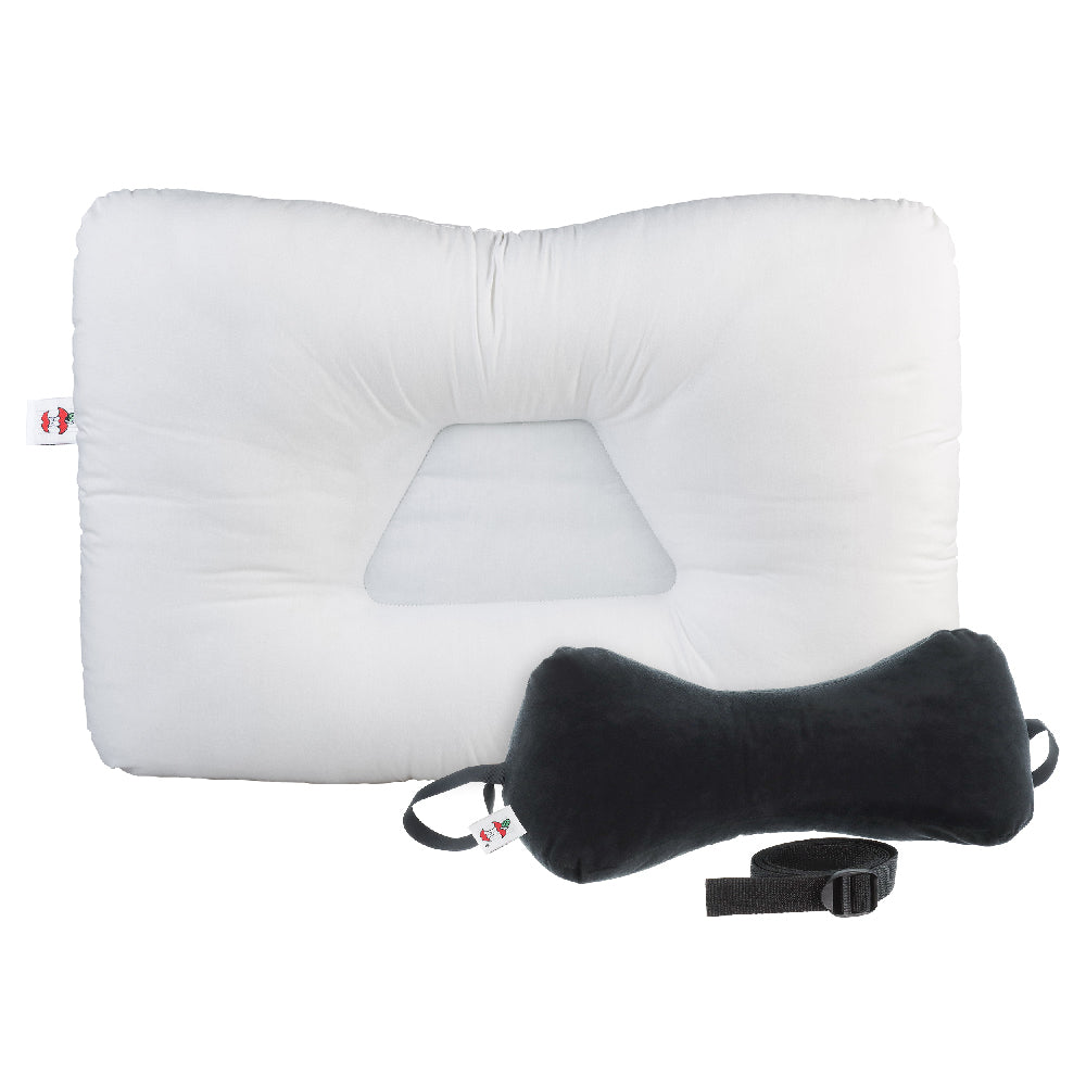 Tri-Core Cervical Pillow - White & Sleep Log - Black, Bundle