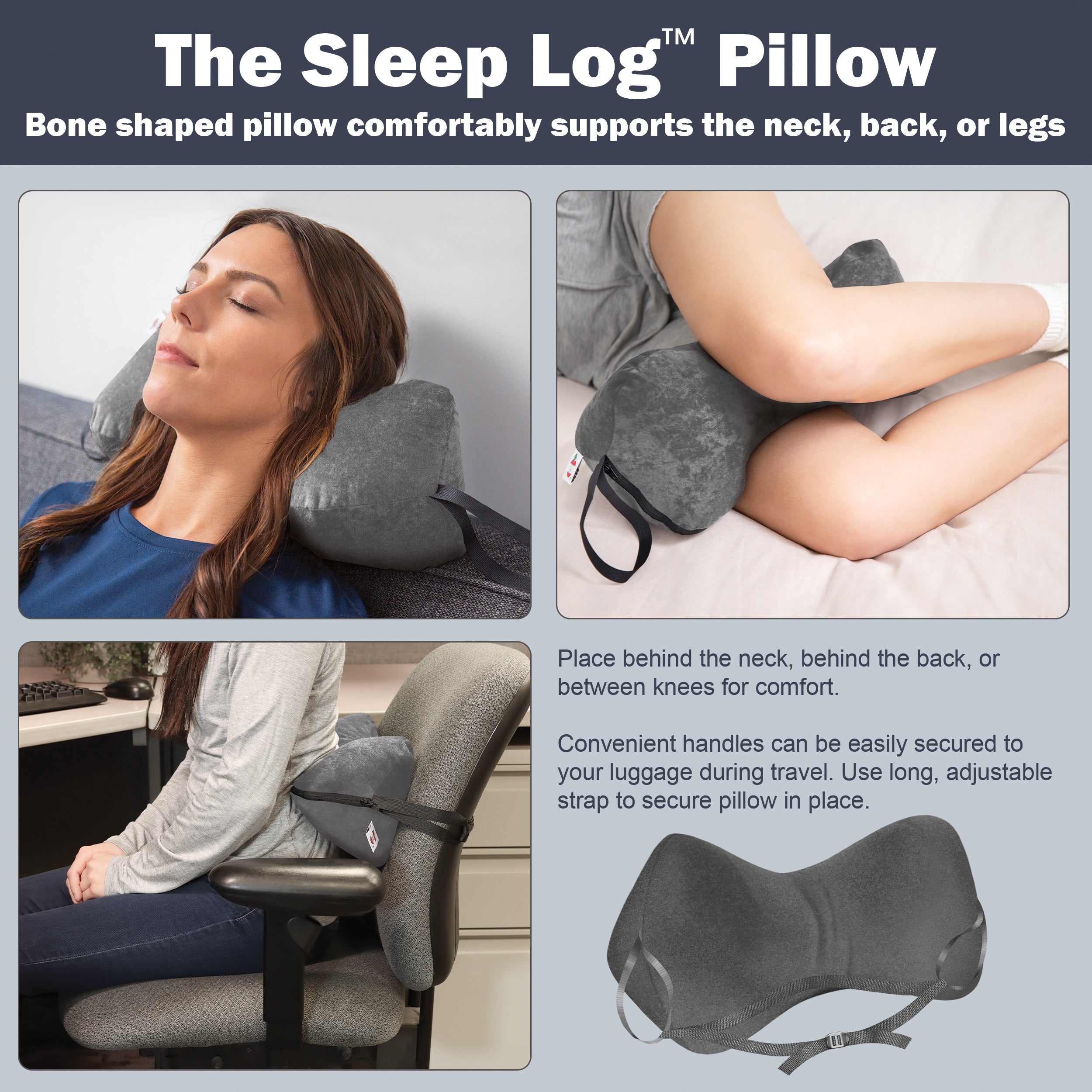 Sleep Log Chiropractic Bone Shaped Neck & Cervical Pillow- Lumbar Support