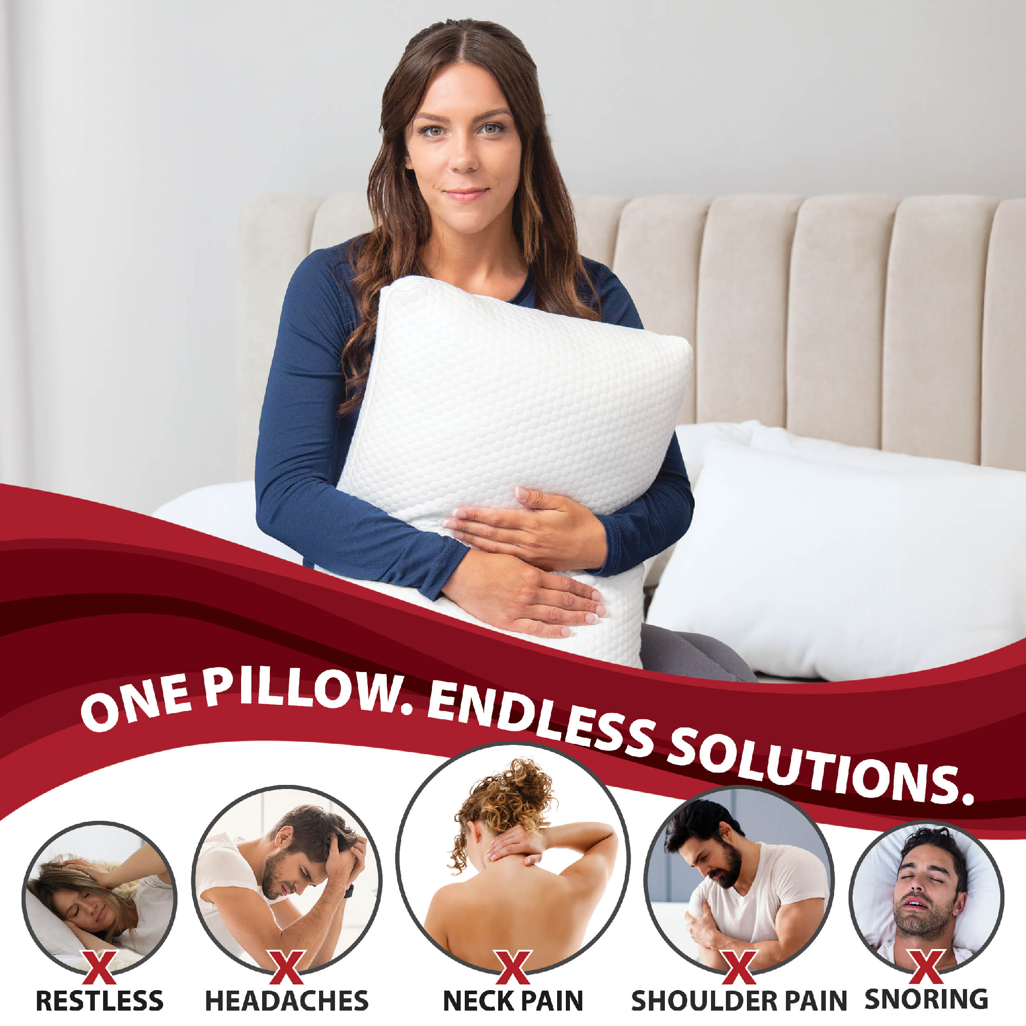 Adjust-A-Loft Fiber Adjustable Comfort Pillow, Standard/Full