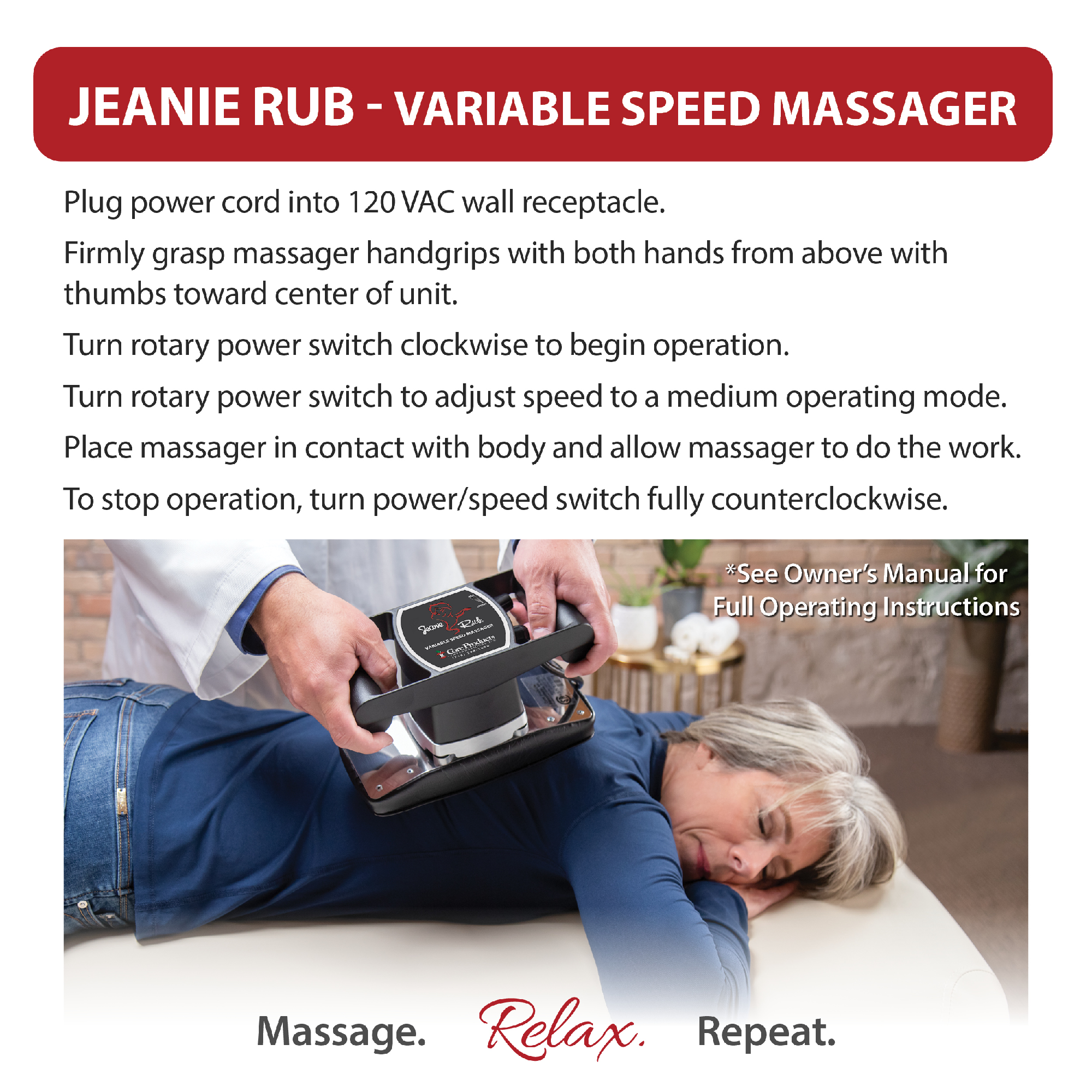 Jeanie Rub Variable Speed Massager