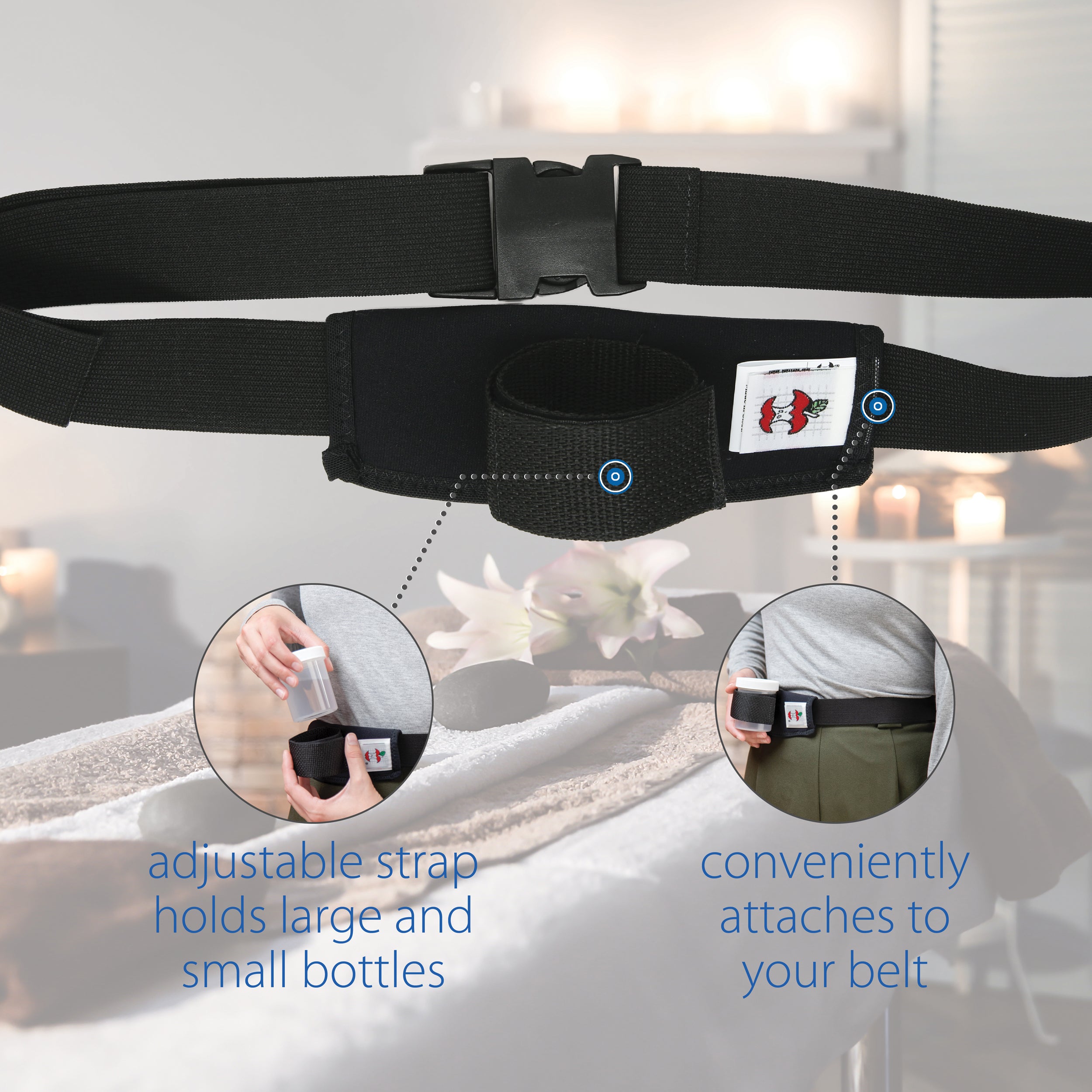 Oil & Lotion Holster Belt with 4 oz Jar