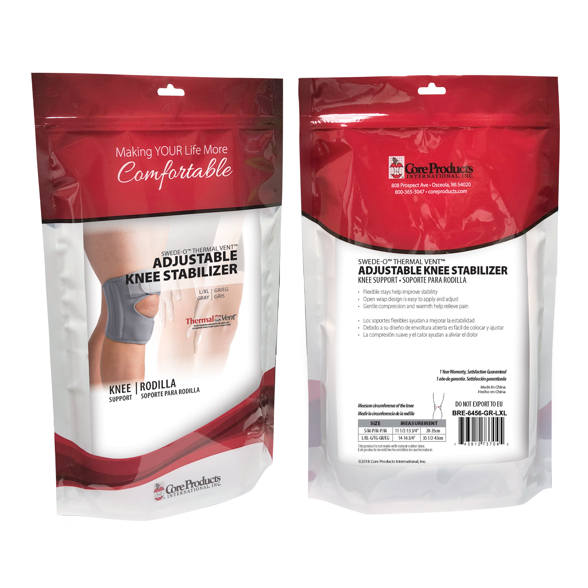 Swede-O Thermal Vent Adjustable Knee Stabilizer