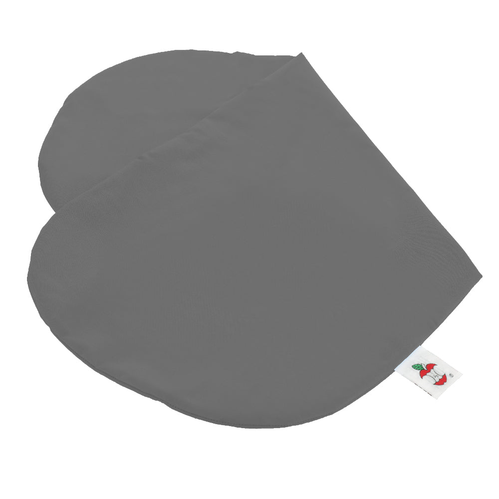 Core Products gray pillowcase designed to fit the Jackson Roll Positioning Pillow, shown folded with a soft, smooth fabric finish. The case provides a clean, protective cover for the Jackson Roll and features a visible tag with the Core Products apple logo for brand identification.