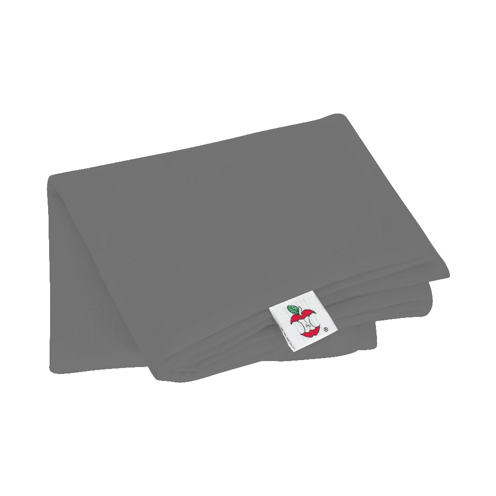 Core Products gray pillowcase designed to fit the body pillow, shown folded with a soft, smooth fabric finish. The case provides a clean, protective cover for body pillows, and features a visible tag with the Core Products apple logo for brand identification.