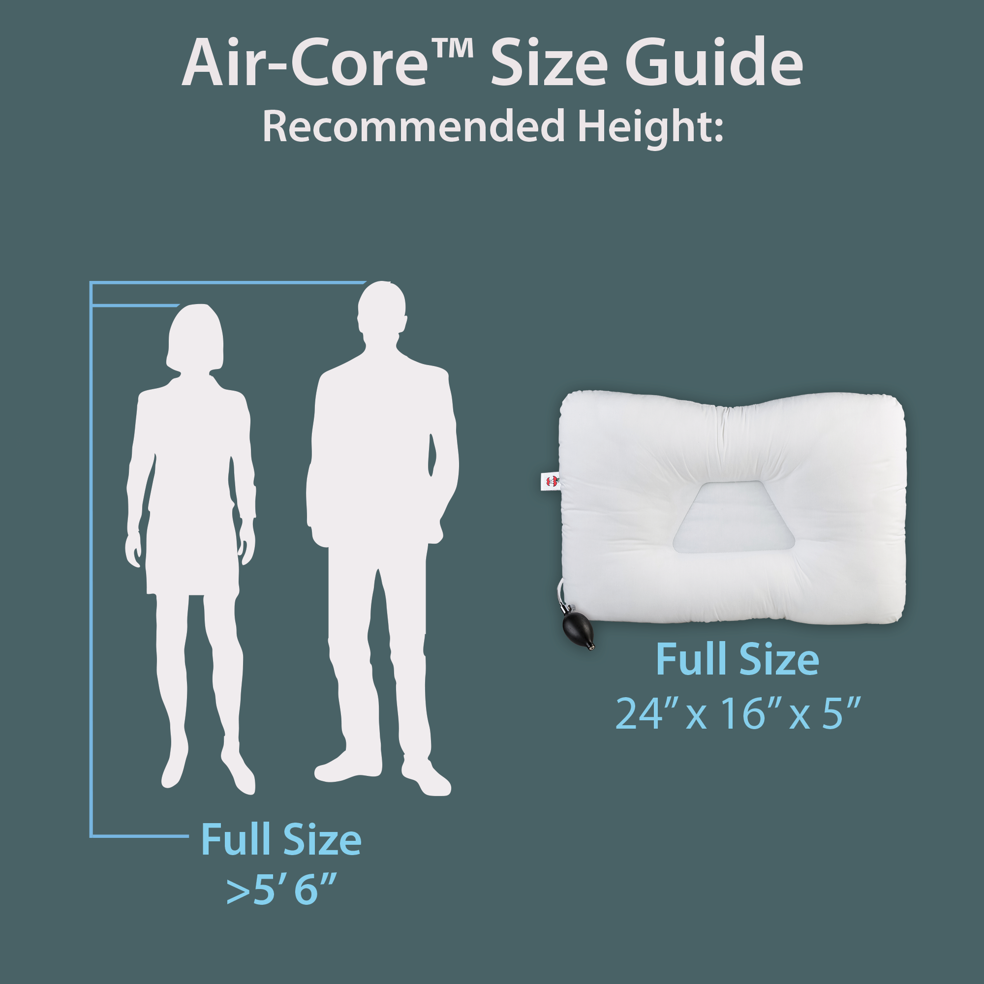 Air core adjustable pillow clearance
