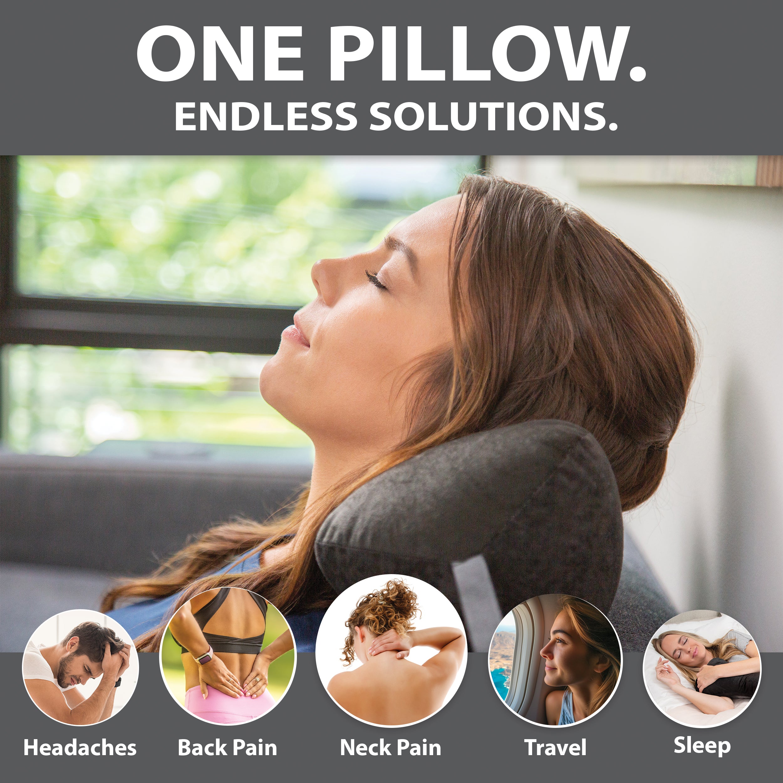 Tri-Core Cervical Pillow - White & Sleep Log - Black, Bundle