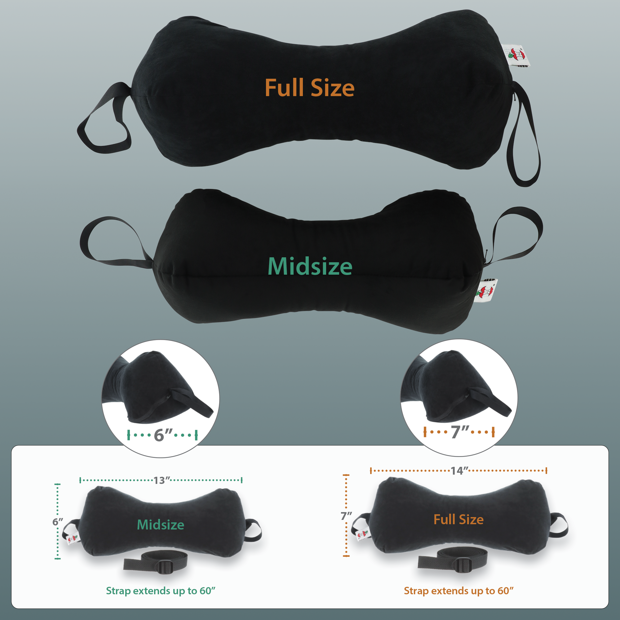 Tri-Core Cervical Pillow - White & Sleep Log - Black, Bundle