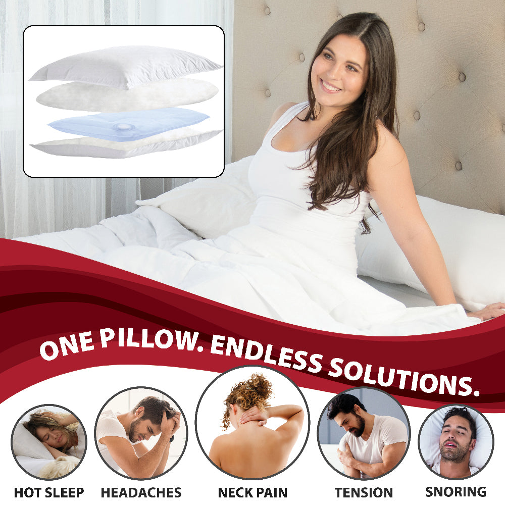 Tri-Core Water Pillow Adjustable Cervical Support Pillow