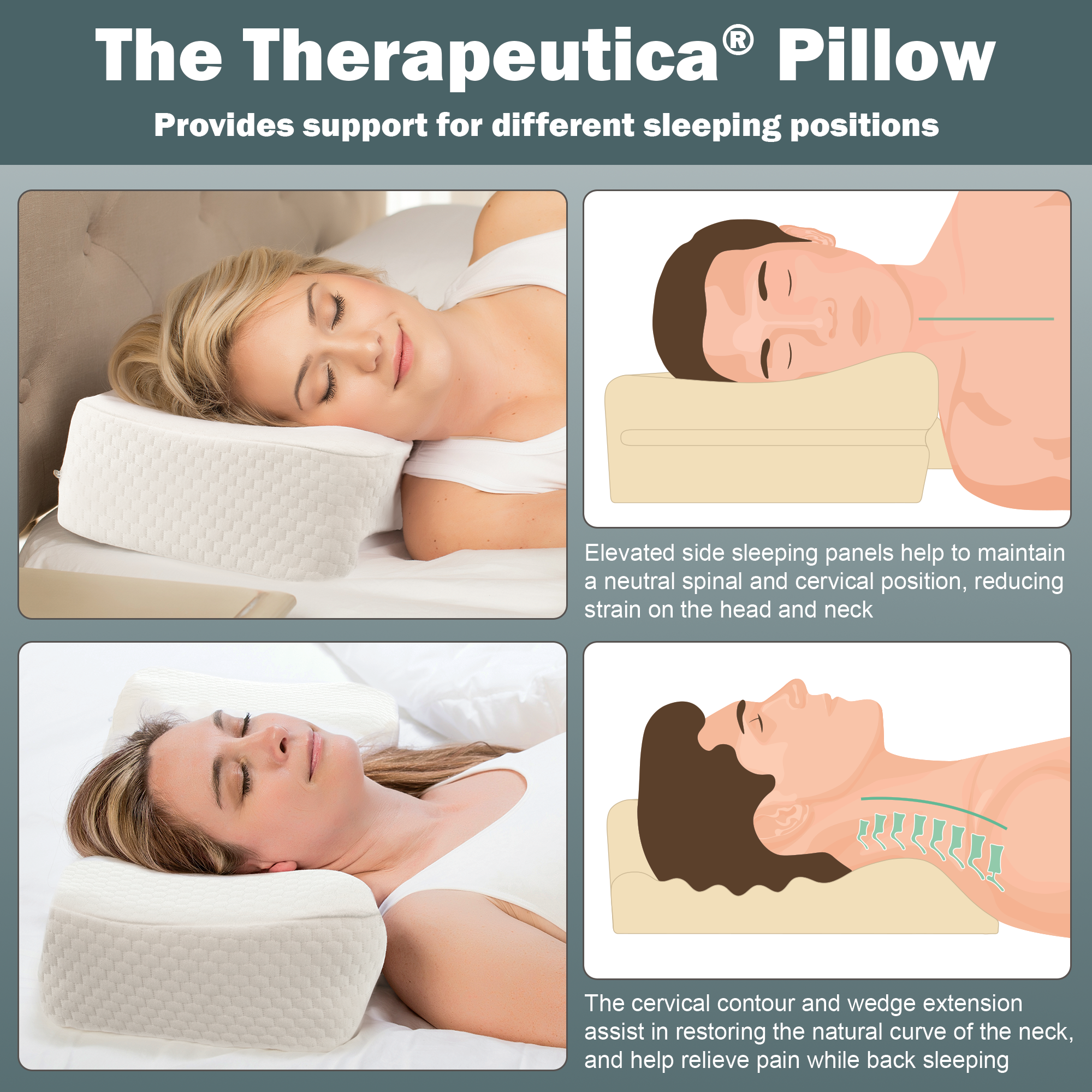 Cervical Lordosis Neck Curve Pillow DONAMA Cervical Pillow For
