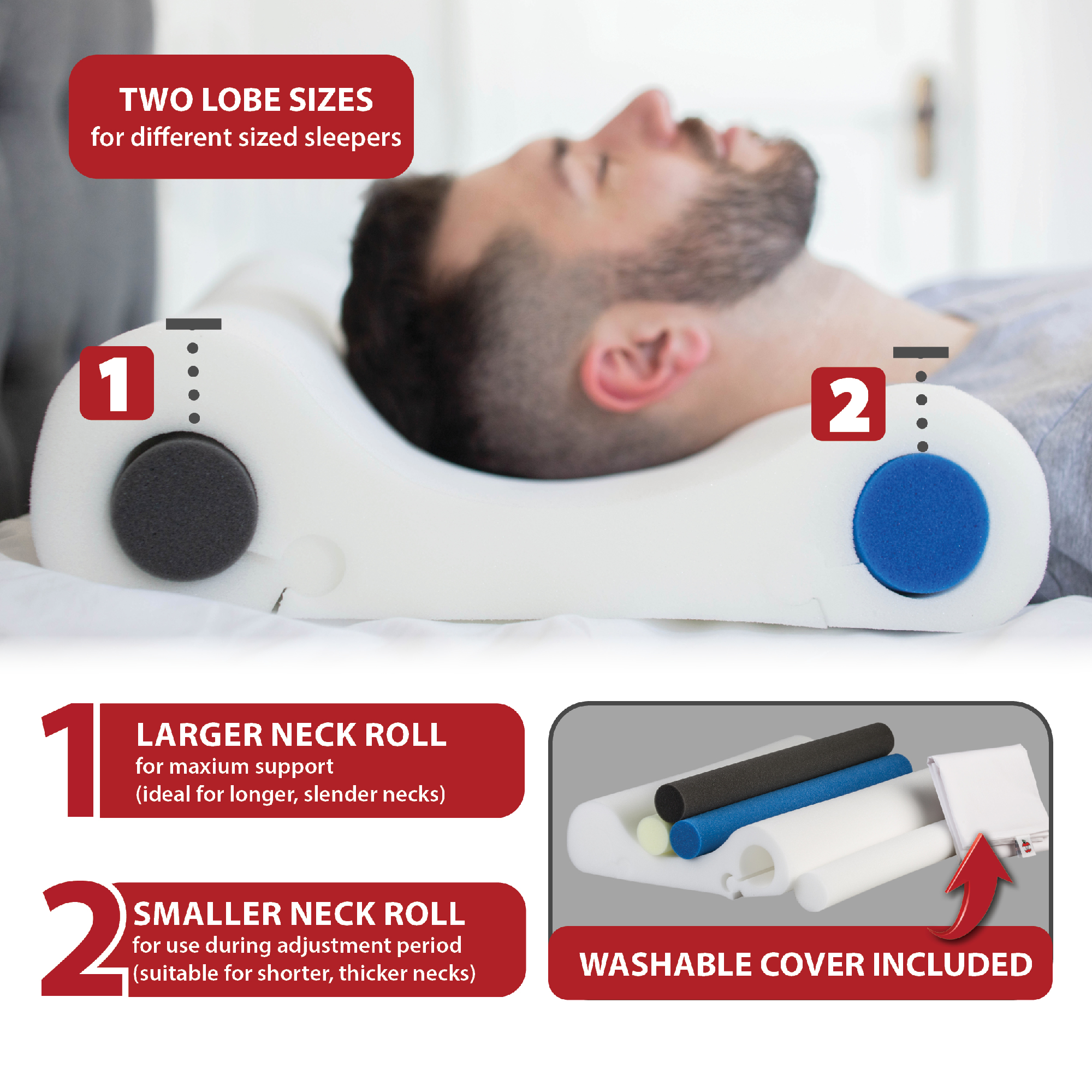 Double Core Select Foam Cervical Pillow | Helps Alleviate Headaches