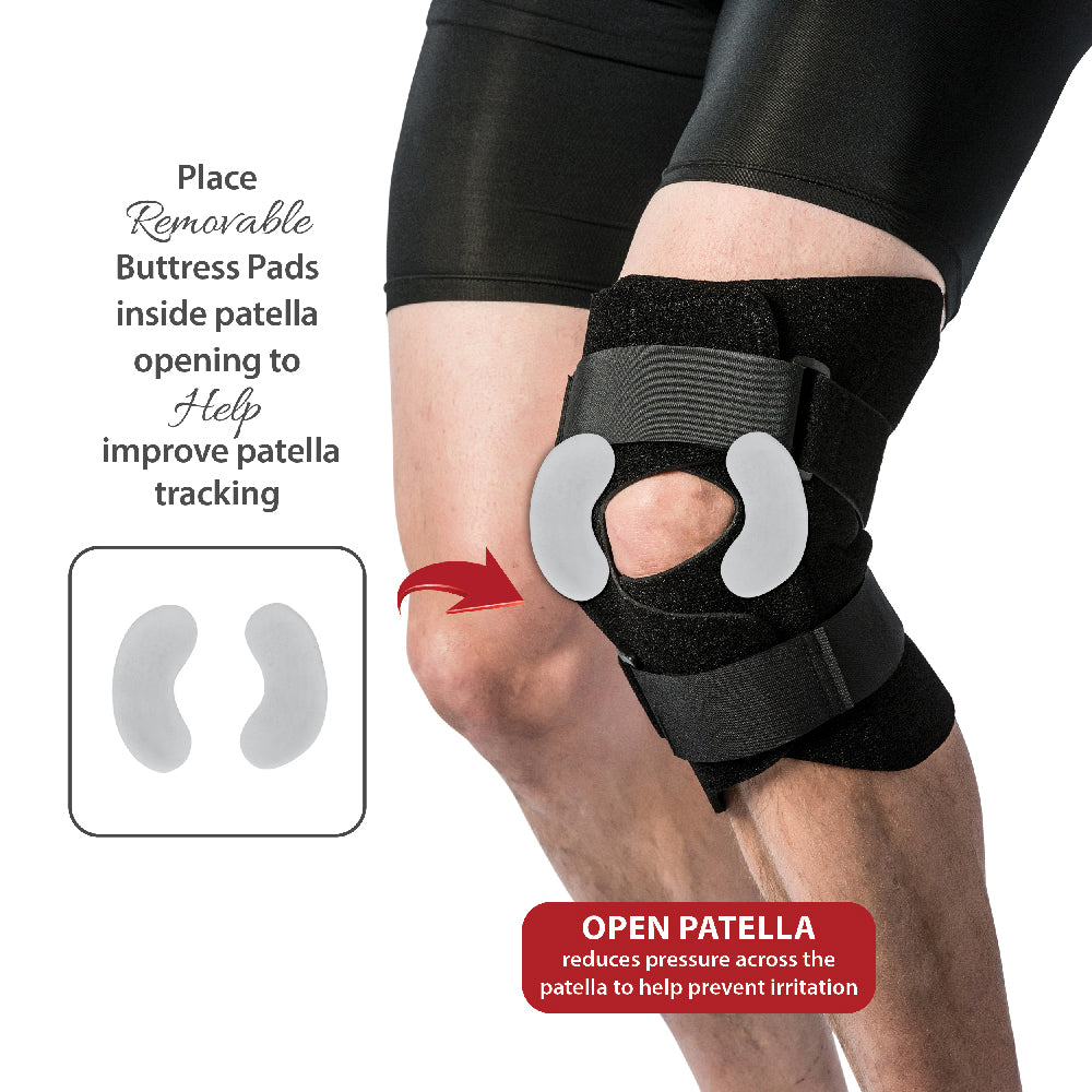 膝を診る目 - The Knee Up Close Swede-O Front Close Knee Brace w/ Hinges | Help Prevent Hyperextension