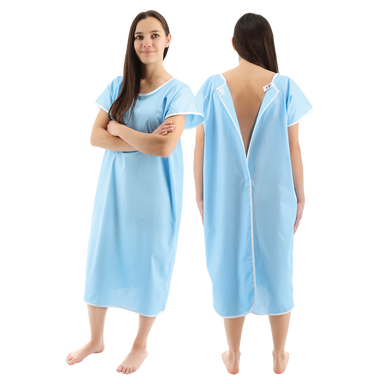 Medline Tie-Side Patient Gowns One-Size-Fits-All