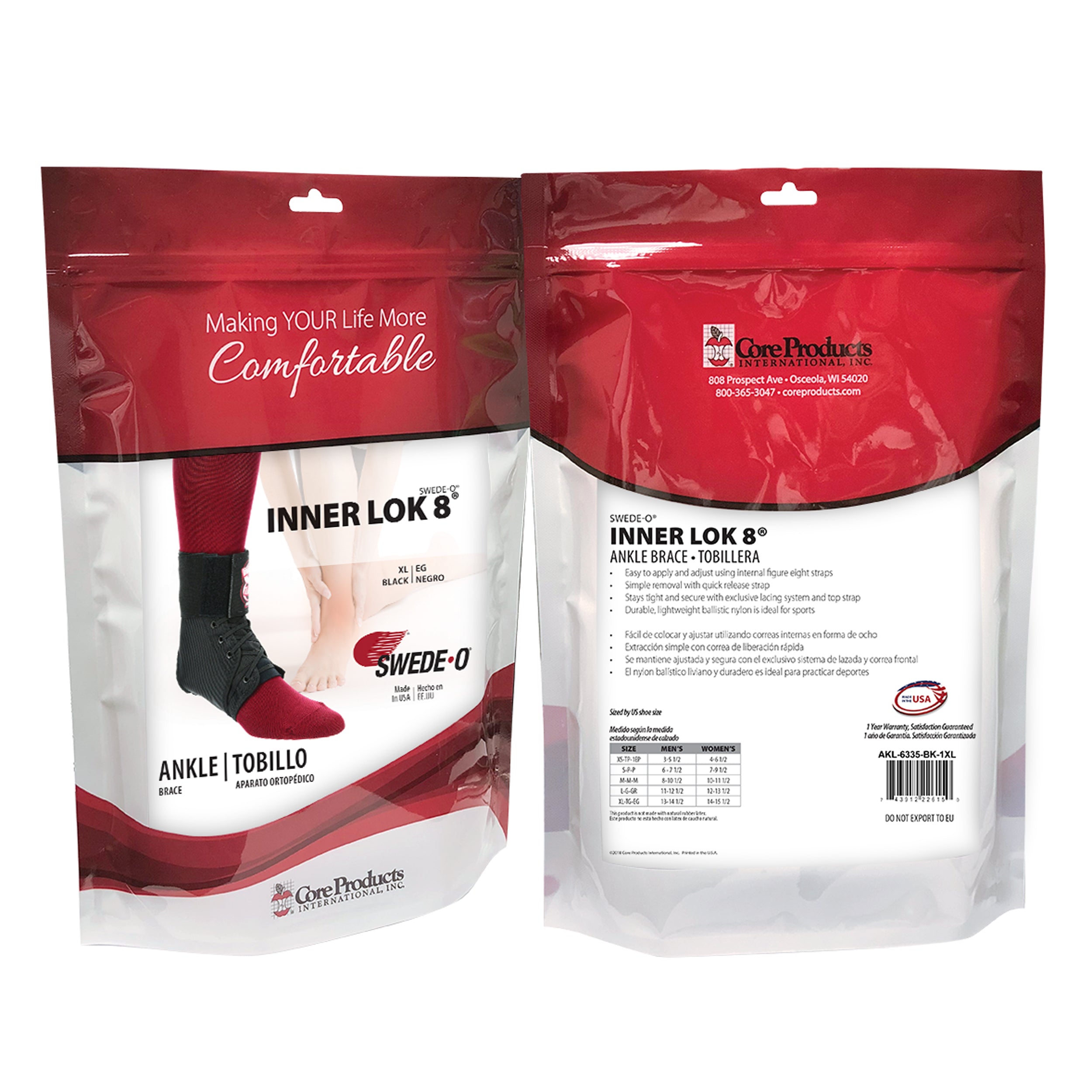 Swede-O Inner Lok 8 Ankle Brace | Comfortable Support