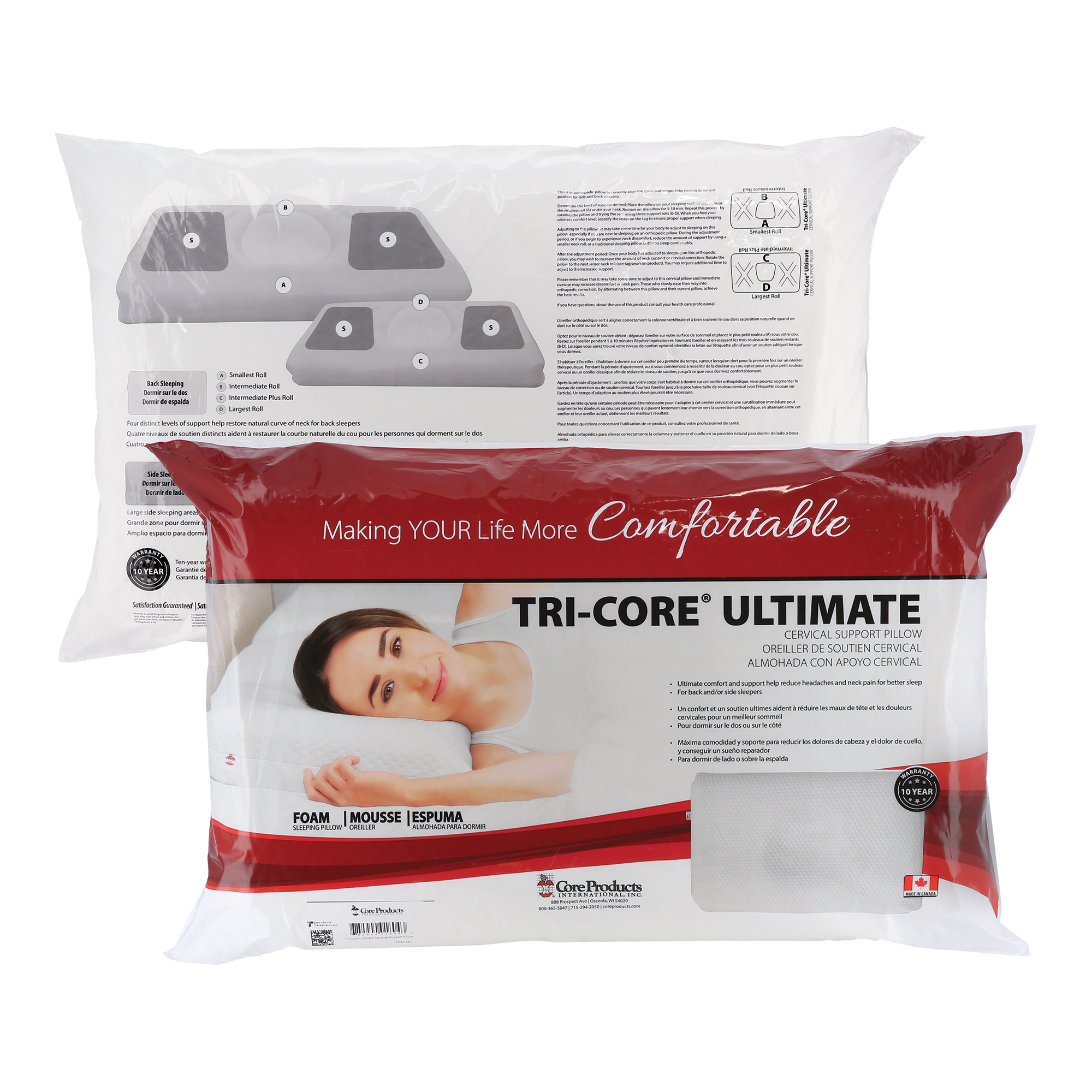Tri-Core® Ultimate Cervical Pillow packaging by Core Products
