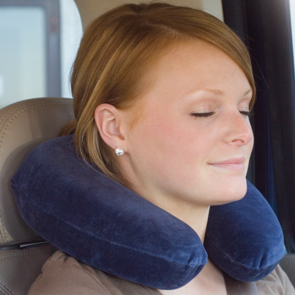 Memory Foam Travel Neck Pillow | Helps Prevent Headaches & Neck Pain