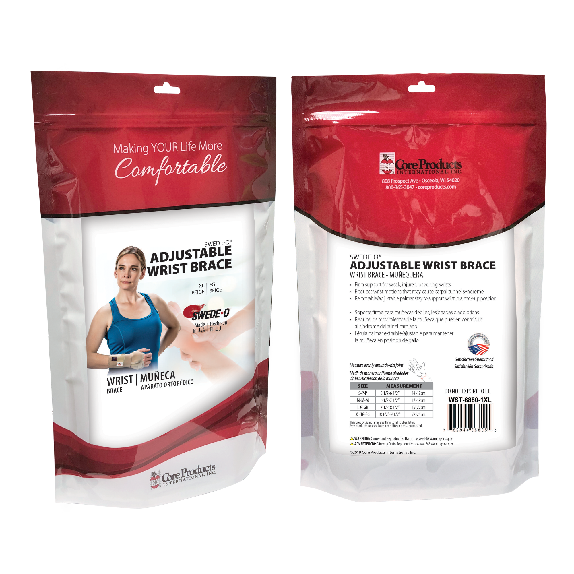 Swede-O Adjustable Bilateral Wrist Brace